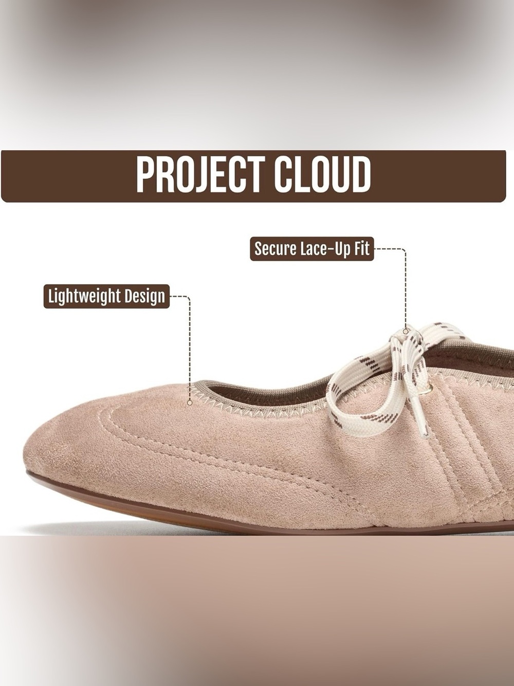 NIB Project Cloud Fashion Mary Jane Shoes Women Ballet
Flats in Taupe, Size 7.5 - Picture 3 of 6